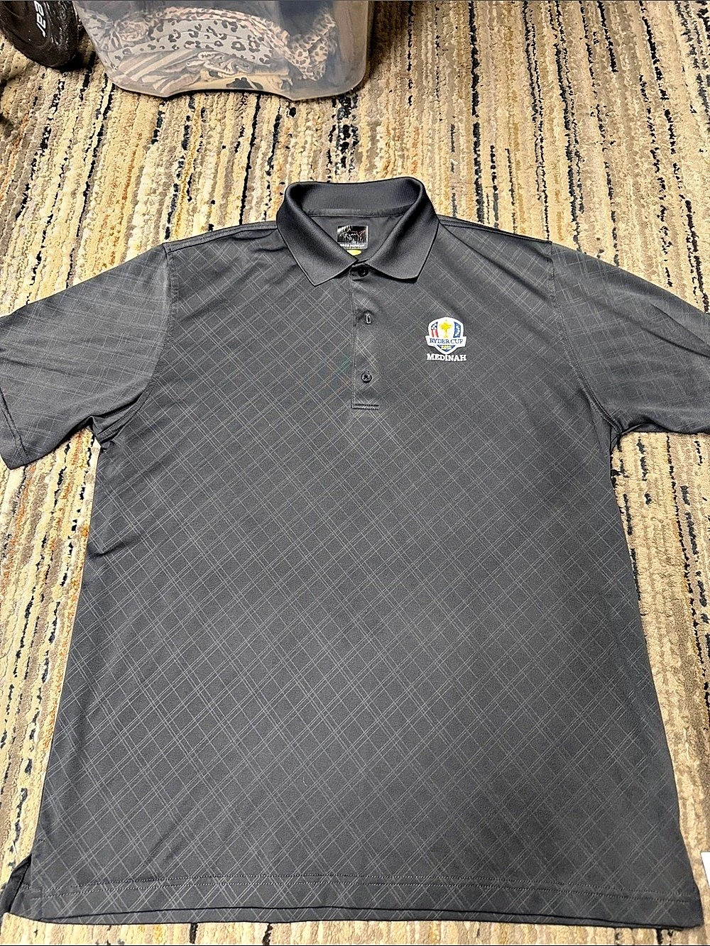 Greg Norman Play Dry 2012 Ryder Cup Medinah Golf Polo grey Large